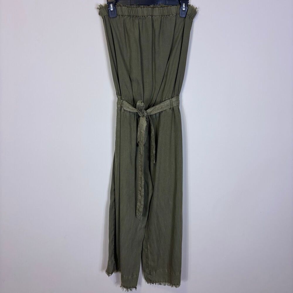 Cloth & Stone Green Tencel Strapless Jumpsuit with Pockets Medium